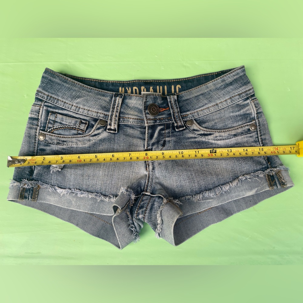 LOW RISE VINTAGE HYDRAULIC Women's Distressed Denim Shorts SIZE 0 JUNIORS - Picture 5 of 12